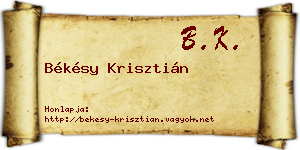 Békésy Krisztián névjegykártya
